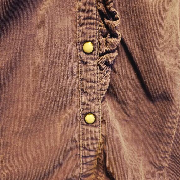 Sundance purple corduroy pearl snap button down shirt size small - Picture 3 of 5